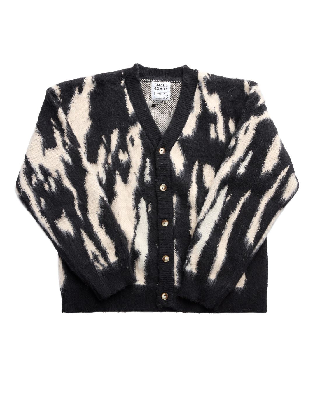 Small and Rare mohair cardigan in soft blush, featuring a delicate, airy texture and lightweight feel for gentle warmth and