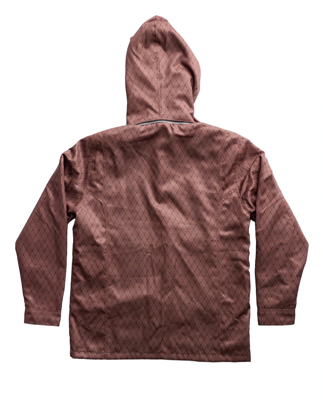 Close-up of the Versa Workwear Jacket’s navy cotton twill fabric showing textured weave and subtle stitching details at the