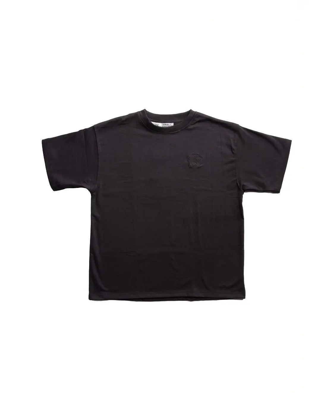 Black core streetwear tee by SMALL AND RARE, slim fit unisex black cotton jersey shirt with crew neckline and short sleeves