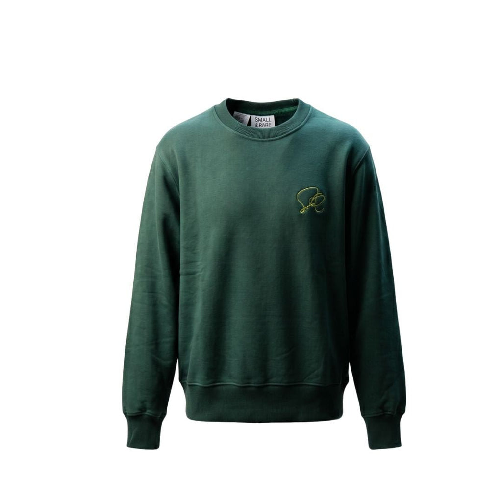 Oversized green crewneck sweatshirt front view